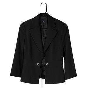 Banana Republic Women's Jacket Black Wool Stretch Open Lined Blazer Work Suit 2